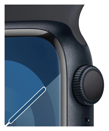 Apple Watch Series 9 - GPS, 45mm - Vỏ Nhôm Dây Cao Su Màu Đen