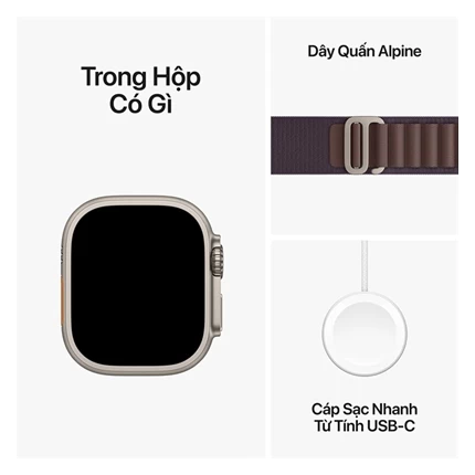 Apple Watch Ultra 2 - GPS + LTE, 49mm - Vỏ Titan Dây Quấn Alpine Chàm