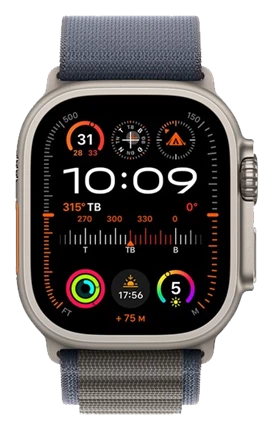 Apple Watch Ultra 2 - GPS + LTE, 49mm - Vỏ Titan Dây Quấn Alpine Xanh Dương