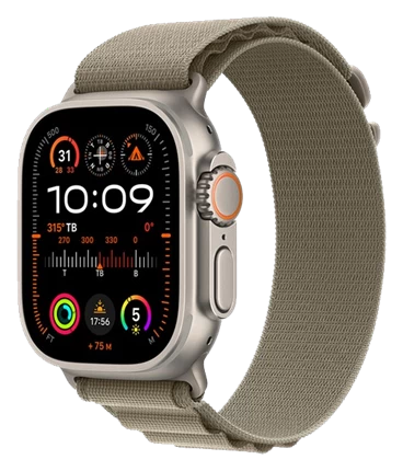 Apple Watch Ultra 2 - GPS + LTE, 49mm - Vỏ Titan Dây Quấn Alpine Xanh Rêu