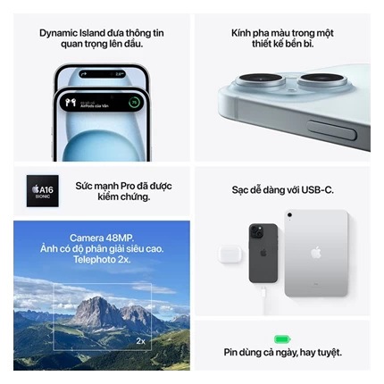iPhone 15 256GB - Chính hãng VN/A Hồng