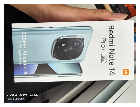 ĐIỆN THOẠI DI ĐỘNG (TEL) REDMI NOTE 14 PRO+ 5G 6.67/SNAP 7S GEN3/8G/256G/200+8+2MP/20MP/5110mAh (24115RA8EG)/ĐEN (693255443101 - TBH
