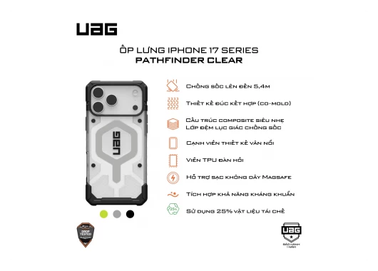 Ốp lưng UAG Pathfinder Clear cho iPhone 17 Pro Max
