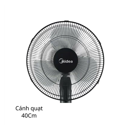 Quạt đứng Midea FS40-11DVN(K), 55W, 3 tốc độ gió Đen