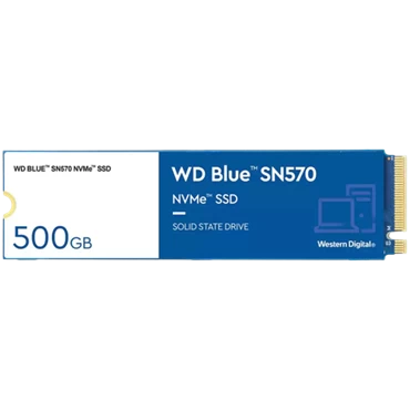 Ổ cứng SSD WD SN570 Blue 500GB M.2 2280 PCIe NVMe 3x4 (Đọc 3500MB/s - Ghi 2300MB/s) - (WDS500G3B0C)- Chính hãng