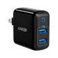 Sạc Anker 2 Cổng PowerPort II 24w - A2027 - Chính hãng. Black