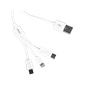 Cáp Pisen 3 trong 1 (Type-C/ Lightning/ Micro) 600mm - Chính hãng White