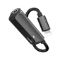 Cáp chuyển đổi Pisen 2 in 1 Zinc Alloy (Lightning, 3.5mm, 12cm) Chính hãng Black