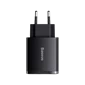 Củ sạc nhanh Baseus Compact 30W 3 cổng 2 x USB-A + USB-C - Chính hãng Màu Đen