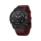 Đồng hồ Garmin Fenix 6, Sapphire, Black DLC with Heathered Red Nylon Band Black