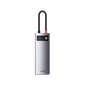 HUB chuyển đổi Baseus Metal Gleam Type-C 5 trong 1 - Chính Hãng Xám