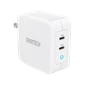 Củ sạc Choetech GaN PD PD6008 (2 x USB-C/max 100W) - Chính hãng Trắng