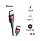 Cáp sạc nhanh Baseus Cafule PD 2.0 100W Type-C to Type-C (20V 5A) 2M Đỏ Đen