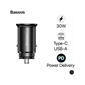 Sạc ô tô Baseus Circular Metal A+C 30W PPS Màu Đen