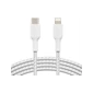 Cáp Belkin USB Type C - Lightning, 1 mét, vỏ dù, công suất 30w  Trắng