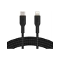 Cáp Belkin USB Type C - Lightning, 1 mét, vỏ dù, công suất 30w  Đen