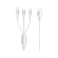 Cáp PISEN - Fast 3-in-1 (Lightning/USB-C/Micro) USB-A 1.8m Anti-break White