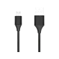 Cáp PISEN Micro USB 2.4A braided 1000mm (Antibreak) MU01 Đen