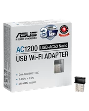 Thiết bị thu sóng USB Wi-Fi Asus AC53 Nano băng tần kép AC1200 - Chính hãng