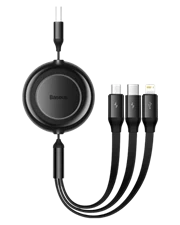 Cáp Baseus Bright Mirror 2 Series Retractable 3 in 1 USB to M+L+C 3.5A dài 