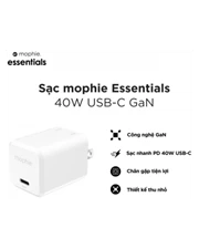 Sạc mophie Essentials 40W USB-C GaN - 409917454