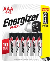 Pin tiểu Energizer MAX AAA E92 BP4+2 6 viên (Kiềm)