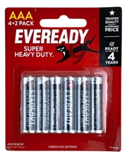 Pin tiểu Energizer Eveready SHD AAA 1212 BP4+2 6 viên (Than carbon)
